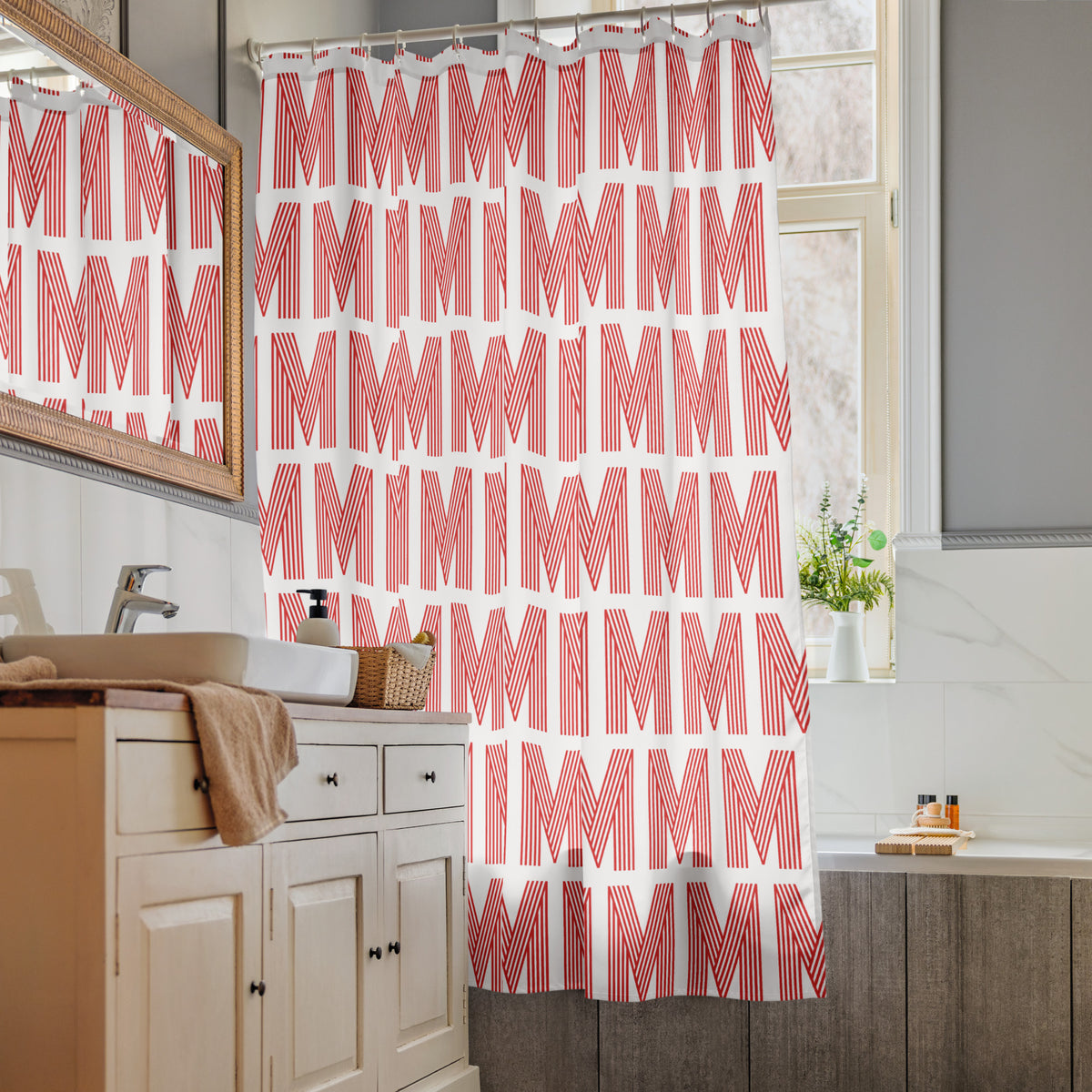 "M" SHOWER CURTAIN